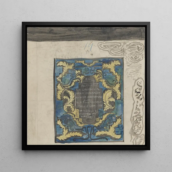 Conception ornementale avec les noms de la commission Van Stolk - Carel Adolph Lion Cachet