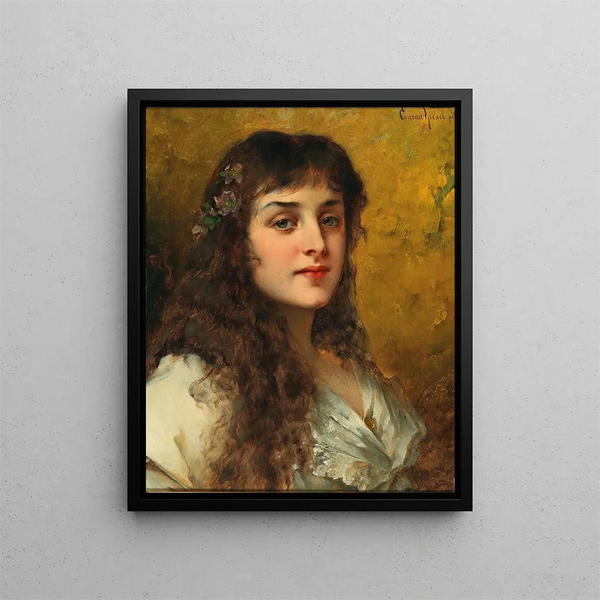 Conrad Kiesel - Bildnis einer Dame mit Schneerosen im Haar.webp