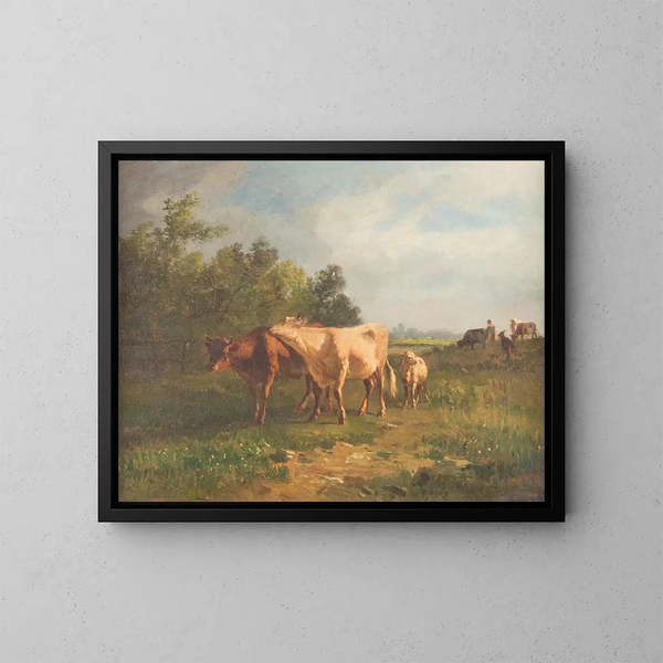 Bétail dans le pré - Constant Troyon — quadro incorniciato alla parete