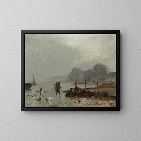 Pescatore - Constant Troyon — quadro incorniciato alla parete