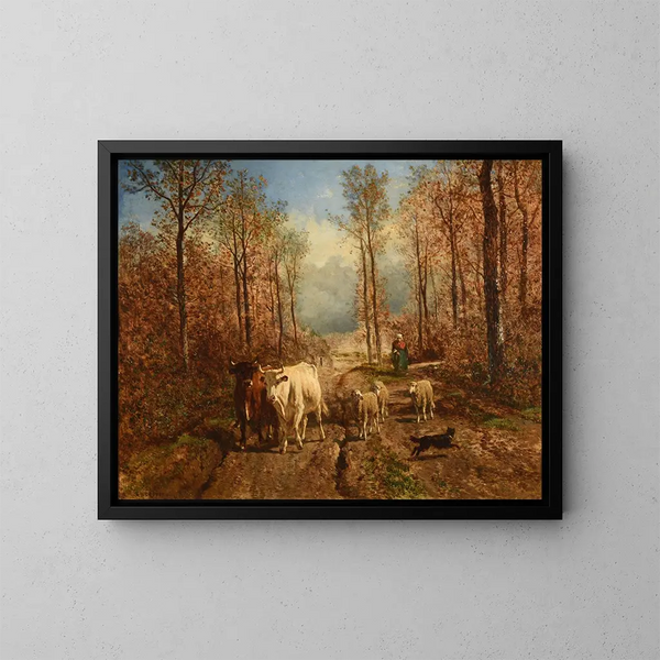 Rentrée du troupeau - Constant Troyon — quadro incorniciato alla parete