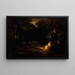 Die badenden Menschen, die den Wald freilegen - Constant Troyon — gerahmtes Bild an der Wand