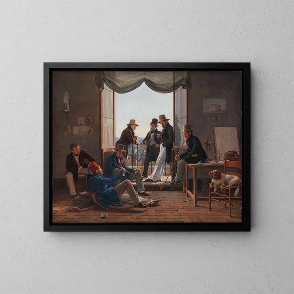 Ein Gruppe dänischer Künstler in Rom - Constantin Hansen — gerahmtes Bild an der Wand