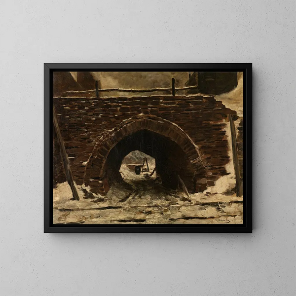 Ein alte Brücke - Constantin Meunier — gerahmtes Bild an der Wand