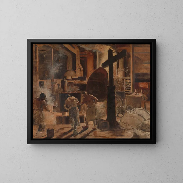 Usines d'acier - Constantin Meunier — gerahmtes Bild an der Wand