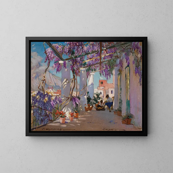 Veranda a Capri - Constantin Westchiloff — quadro incorniciato alla parete