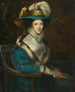 Ritratto di una donna in giacca di velluto blu con bordo in ermellino - Scuola Continentale — vista dell’opera