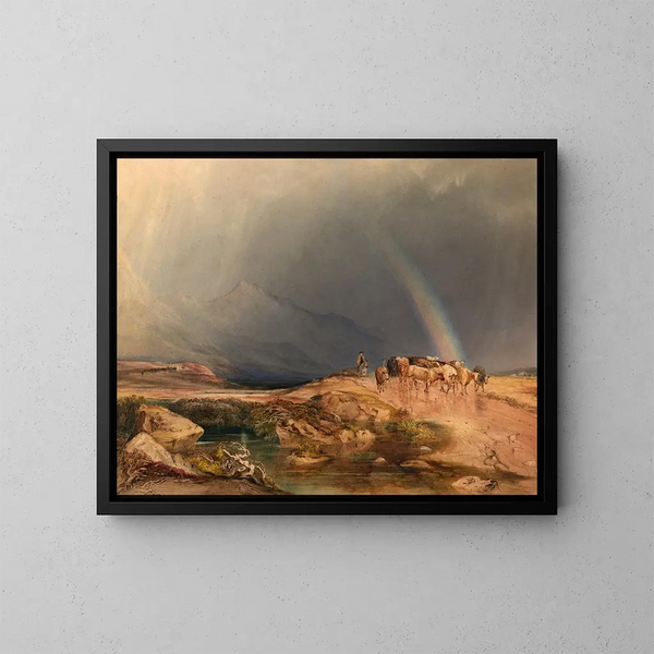 Averse dans les Highlands écossais - Copley Fielding — gerahmtes Bild an der Wand