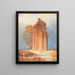 Cattle watering by Corinthian columns - Copley Fielding — framed artwork on a wall
