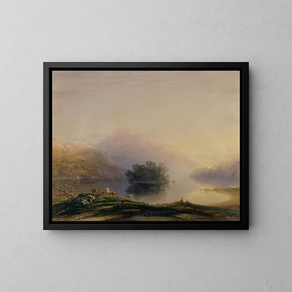 Loch Katrine - Copley Fielding — gerahmtes Bild an der Wand