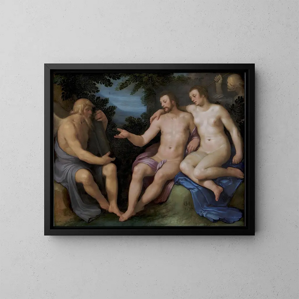 Allégorie sulla brevità della vita - Cornelis Cornelisz van Haarlem — quadro incorniciato alla parete