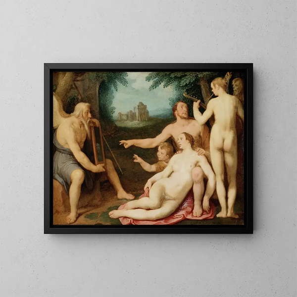 Lo Specchio del Tempo - Cornelis Cornelisz van Haarlem — quadro incorniciato alla parete