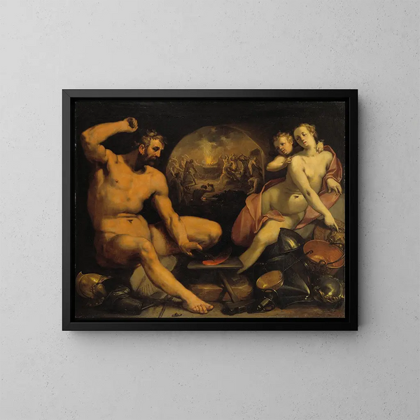 Venere e Vulcano - Cornelis Cornelisz van Haarlem — quadro incorniciato alla parete