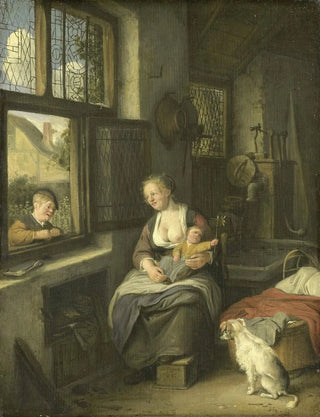 Cornelis Dusart - A Mother with her Children.webp