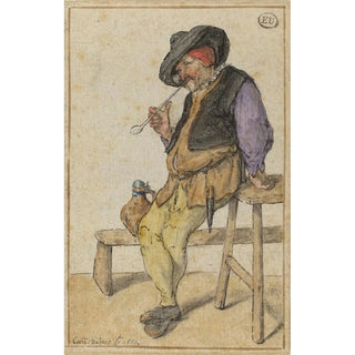 Cornelis Dusart - Peasant Smoking.webp