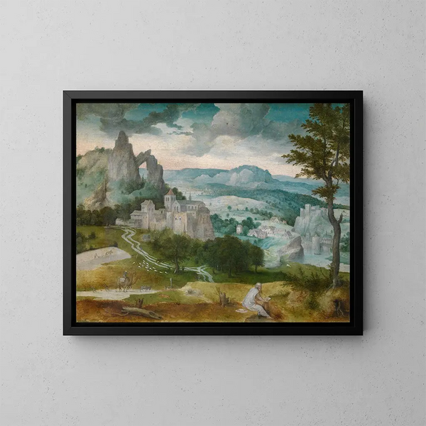 Paesaggio con san Gerolamo - Cornelis Massijs — quadro incorniciato alla parete