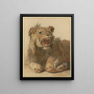 Cornelis Saftleven - A Lion Snarling.webp