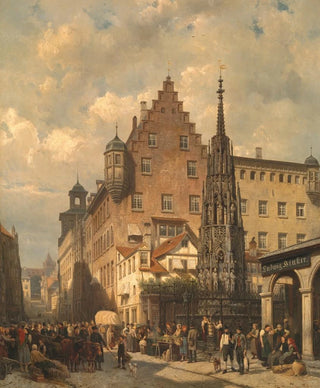 Cornelis Springer - Der Schne Brunnen in Nuremberg.webp
