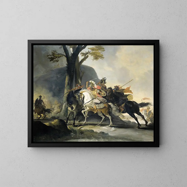 Alessandro Magno alla battaglia del Granico contro i Persiani - Cornelis Troost — quadro incorniciato alla parete