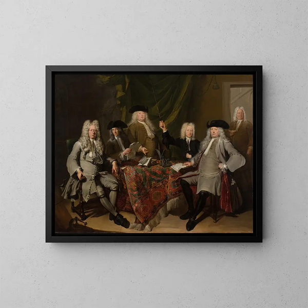 Gli ispettori del Collegium Medicum - Cornelis Troost — quadro incorniciato alla parete