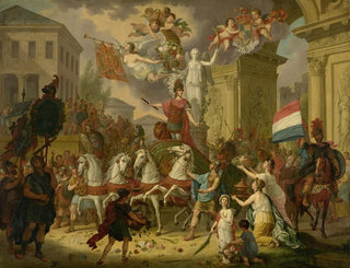 Allegoria della processione trionfale del principe d'Orange, il futuro re Willem II, come eroe di Waterloo 1815 - Cornelis Van Cuylenburgh II — vista dell’opera