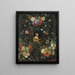 Ritratto di una dama in un cerchio di fiori - Cornelis van Huynen — quadro incorniciato alla parete