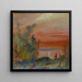 Sunset with a man standing on the shore - Louis Michel Eilshemius — framed artwork on a wall