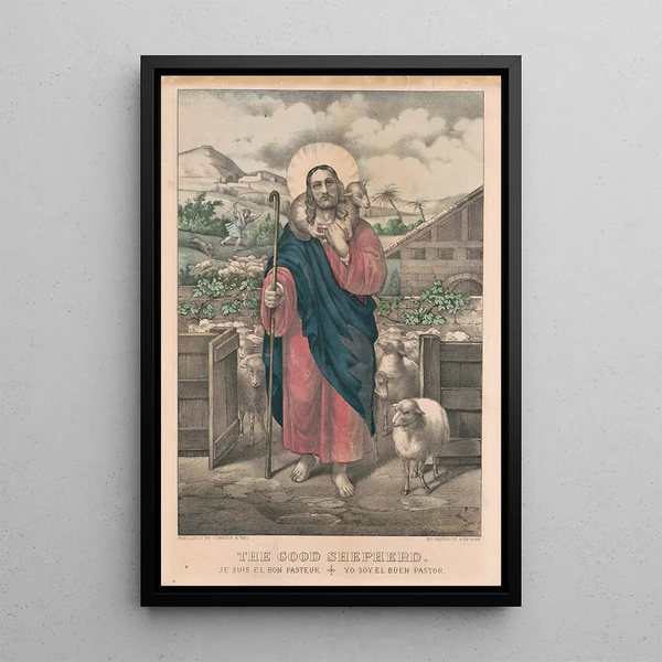 Reproduktion des Gemäldes Bon pasteur Ich bin der gute Hirte - Currier & Ives