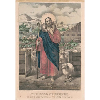 Currier Ives - Good shepherd Je suis el bon pasteur.webp