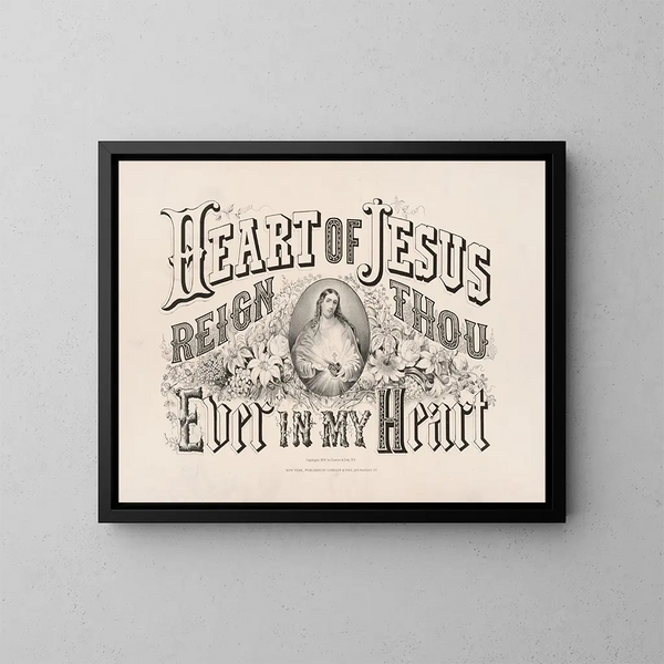 Herz Jesu, herrscht immer noch in meinem Herzen - Currier & Ives — gerahmtes Bild an der Wand