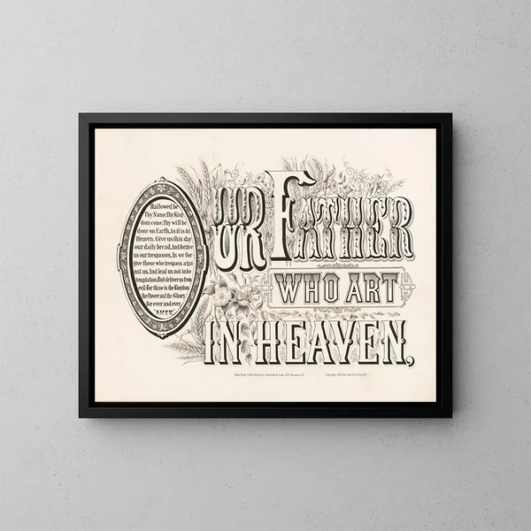 Unser Vater, der im Himmel ist - Currier & Ives — gerahmtes Bild an der Wand