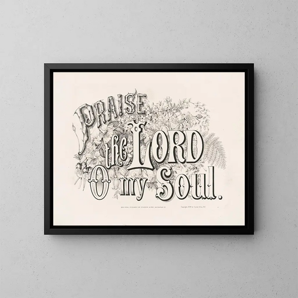 Loue le Seigneur, ô mon âme - Currier & Ives — gerahmtes Bild an der Wand