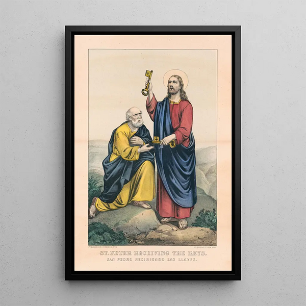 San Pietro che riceve le chiavi - Currier & Ives — quadro incorniciato alla parete