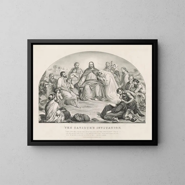 L'invitation du Sauveur - Currier & Ives — gerahmtes Bild an der Wand