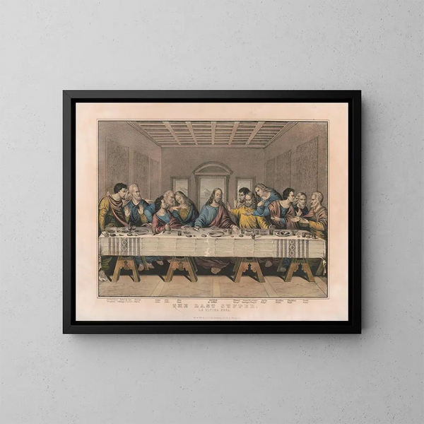 Das letzte Abendmahl - Currier & Ives — gerahmtes Bild an der Wand