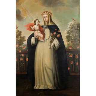 Cusco School - Saint Rose of Lima with Child Jesus.webp