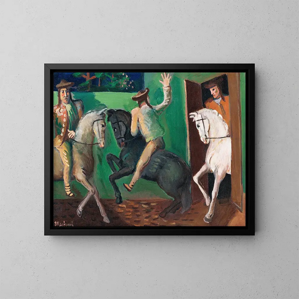 Kavaliere auf Pferden - Cyprian Majernik — gerahmtes Bild an der Wand