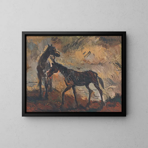 fliehende Pferde - Cyprian Majernik — gerahmtes Bild an der Wand