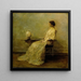 Dame in White No. 2 - Thomas Wilmer Dewing — framed artwork on a wall