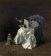 Dame en fine garde-robe avec un chien - Albert von Keller — artwork view