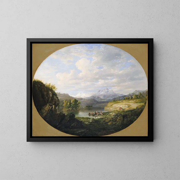 Ein Schweizer See - Daniel Huntington — gerahmtes Bild an der Wand