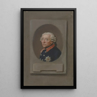 Daniel Nikolaus Chodowiecki - Brustbildnis Friedrichs des Groen im Oval rechteckig eingefasst.webp