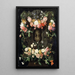 Reproduction of the painting Flowers around a cartouche with an image of the Virgin - Daniel Seghers