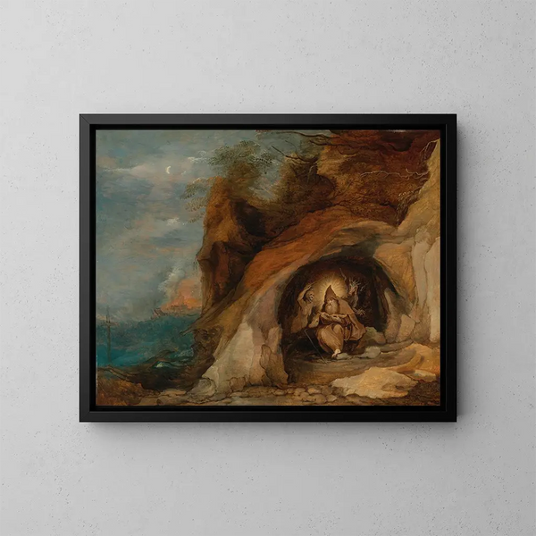 Landschaft mit der Versuchung des heiligen Antonius - Daniel Seghers — gerahmtes Bild an der Wand