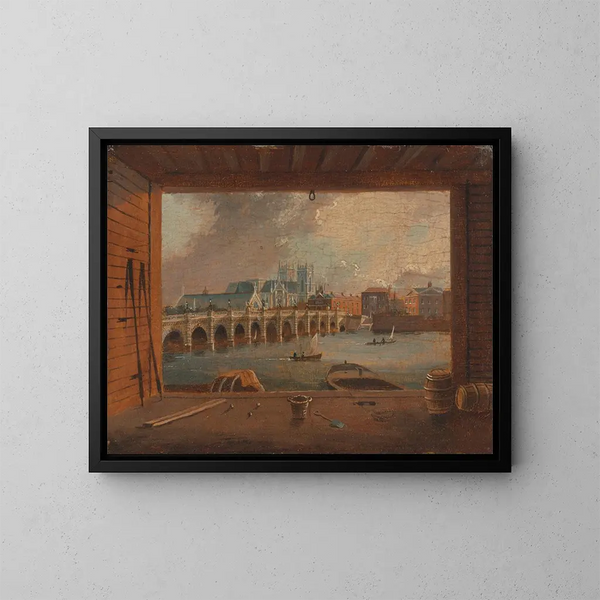 Eine Ansicht der Westminster-Brücke - Daniel Turner — gerahmtes Bild an der Wand