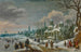 Paesaggio invernale con personaggi che pattinano su un fiume ghiacciato - Daniel van Heil — vista dell’opera