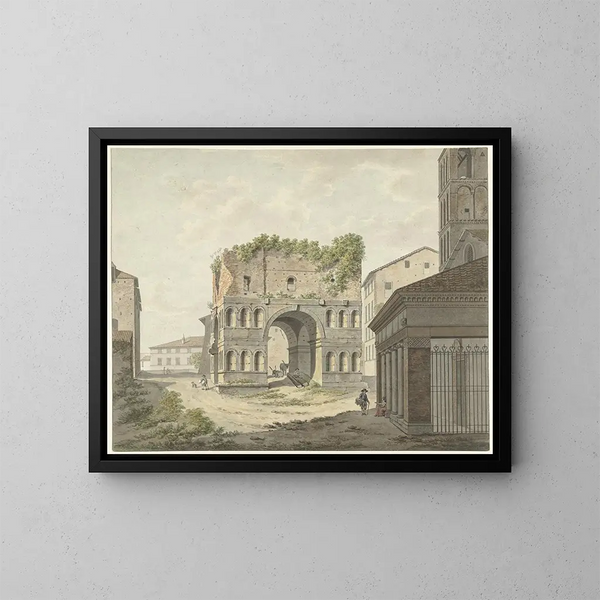 L'arc de Janus quadrifons e una parte di S Giorgio in Velabro a Roma - Daniël Dupré — quadro incorniciato alla parete