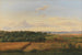 Landscape painting of Fionie during harvest time with Wedellsborghoved in the background - Dankvart Dreyer — artwork view