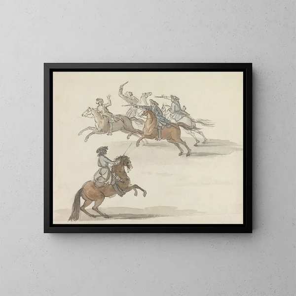 Der Raubüberfall auf der Straße - David Allan — gerahmtes Bild an der Wand