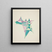 Abstraktion basierend auf Sails VIII - David Kakabadze — gerahmtes Bild an der Wand